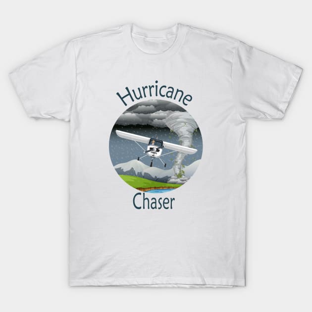 Hurricane Chaser Cyclone Weather Tropical Storm T-Shirt by Little Painters